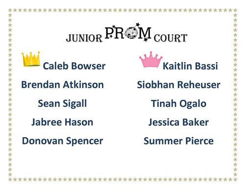 Jr. Prom Court 2015 
